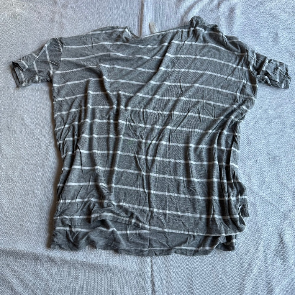 Emerald -  Gray and White Maternity Shirt - Size Small